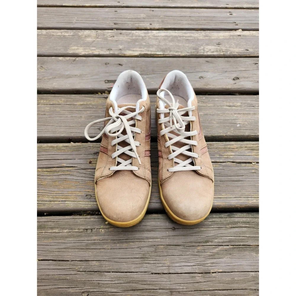 Worx Red Wing Shoes Safety Sneakers Tan‎ Burgundy Steel Toe 5104 Women 8.5W